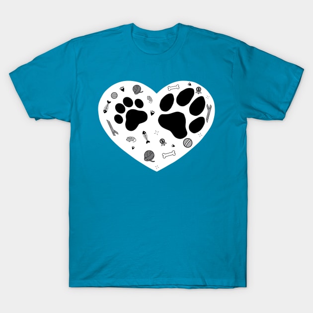 Cat and dog, cat and dog lovers T-Shirt by Anahis Digital Art
